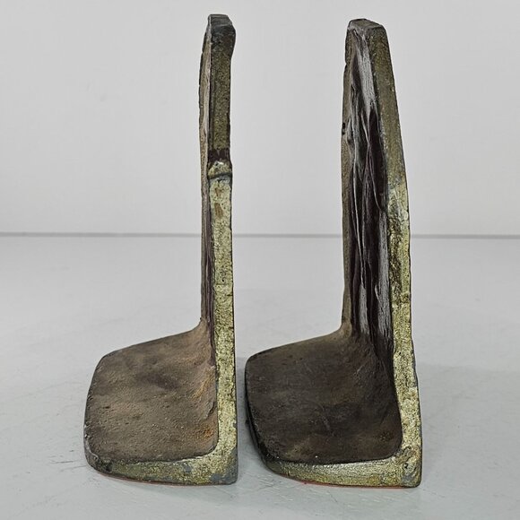 Vintage Native American Appeal To The Great Spirit Cast Iron Bookends Horse West - Picture 4 of 8